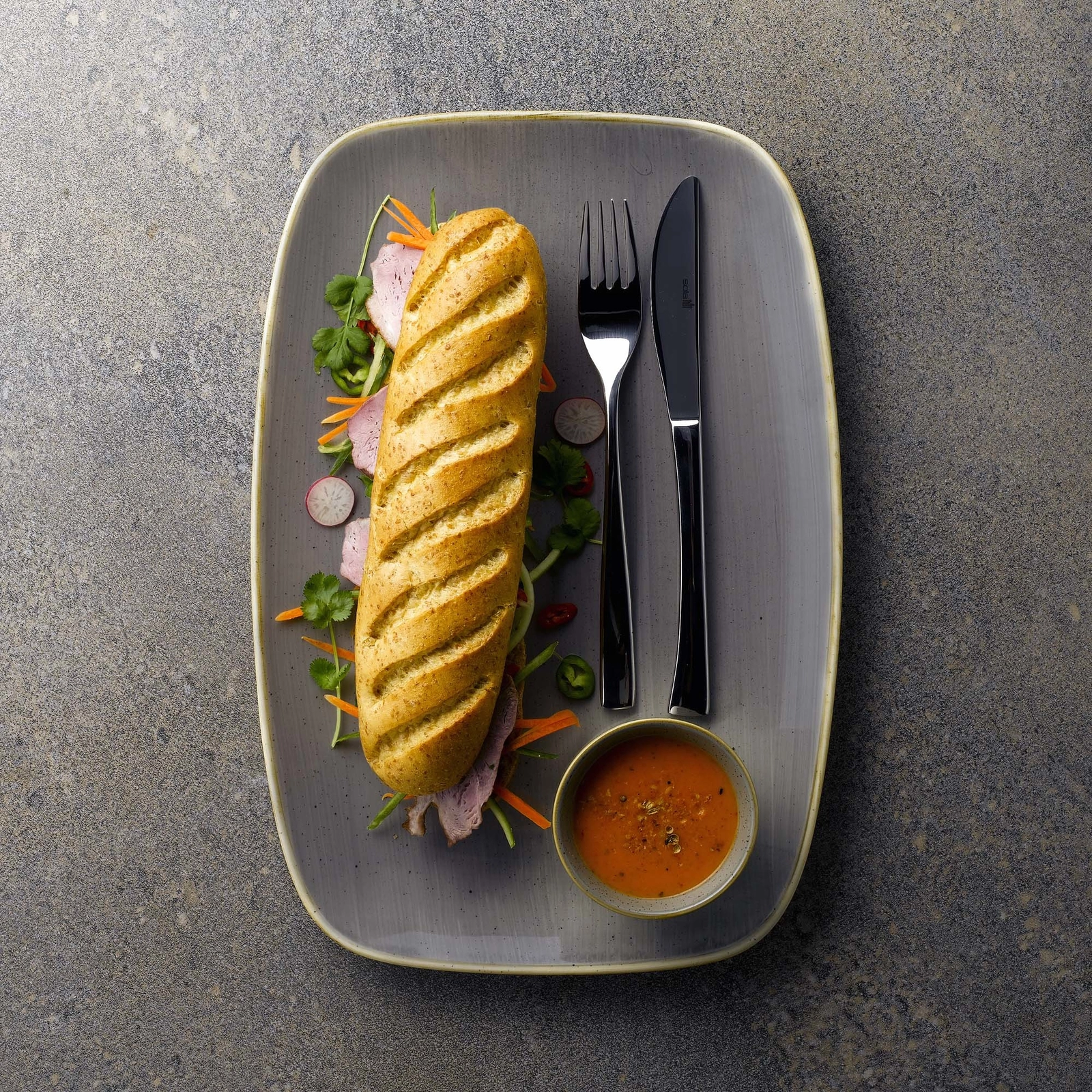 Talerz do pasty, Ø280 mm | CHURCHILL, Stonecast Peppercorn Grey