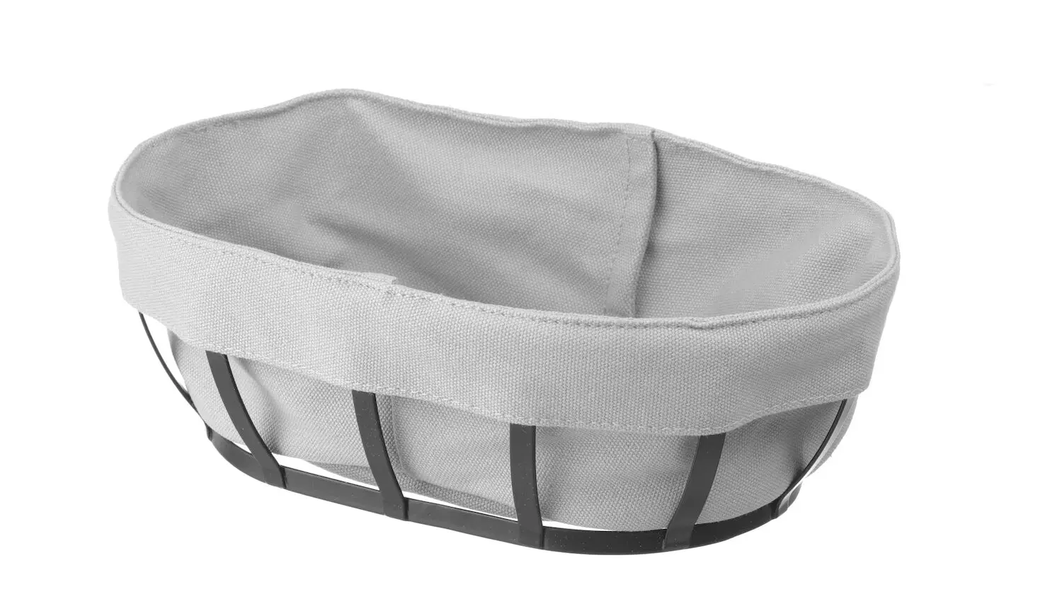 Kosz do pieczywa z workiem, owalny, 250x160x75 mm, czarny | HENDI, 427125