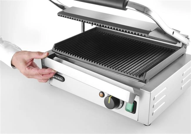 Grill kontaktowy, ryflowany, 2,2 kW, 230 V, 432×396×214 mm | HENDI, Panini