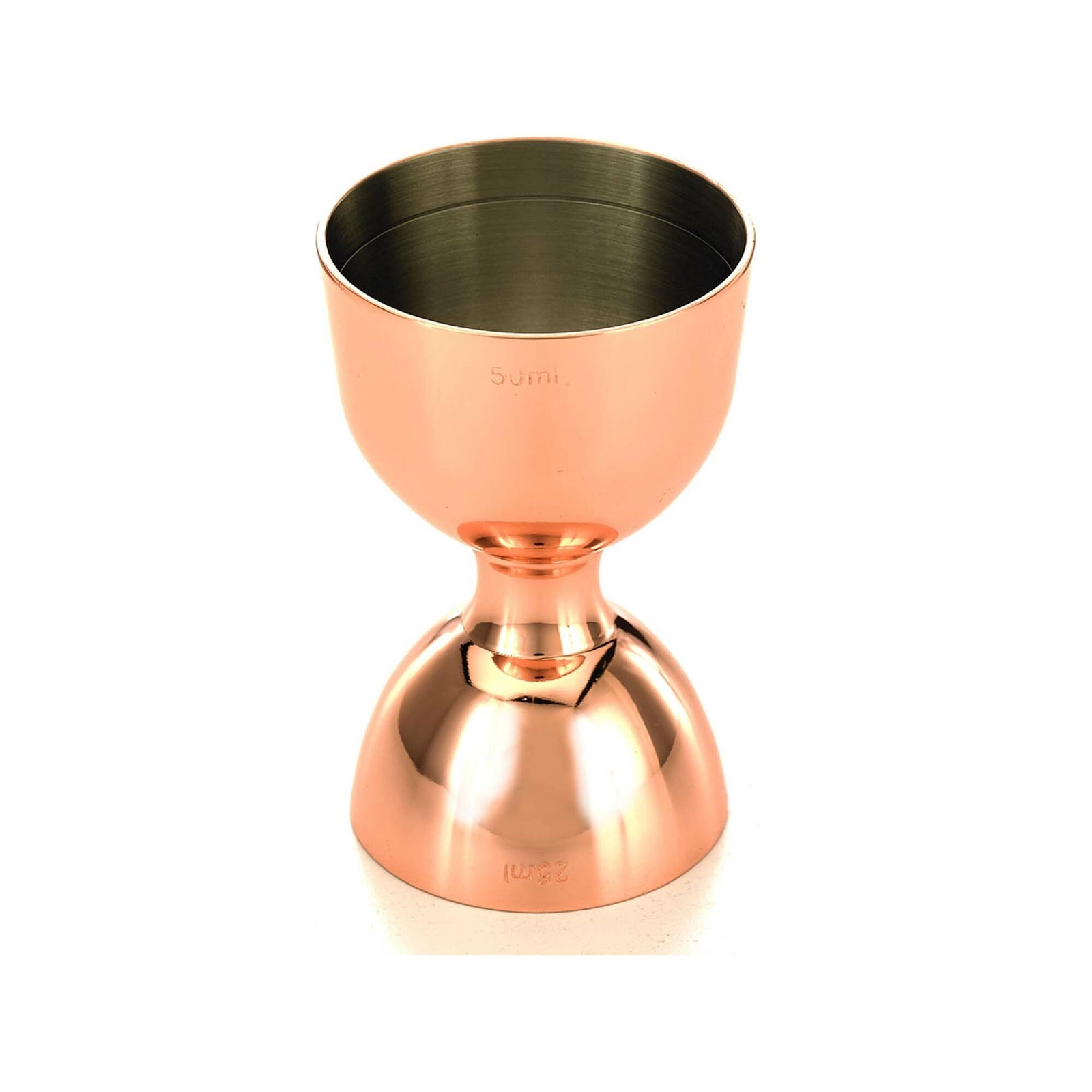 Miarka barmańska Bell z prostą krawędzią, ze stali nierdzewnej, miedziana, 25/50 ml | BARFLY, Bell