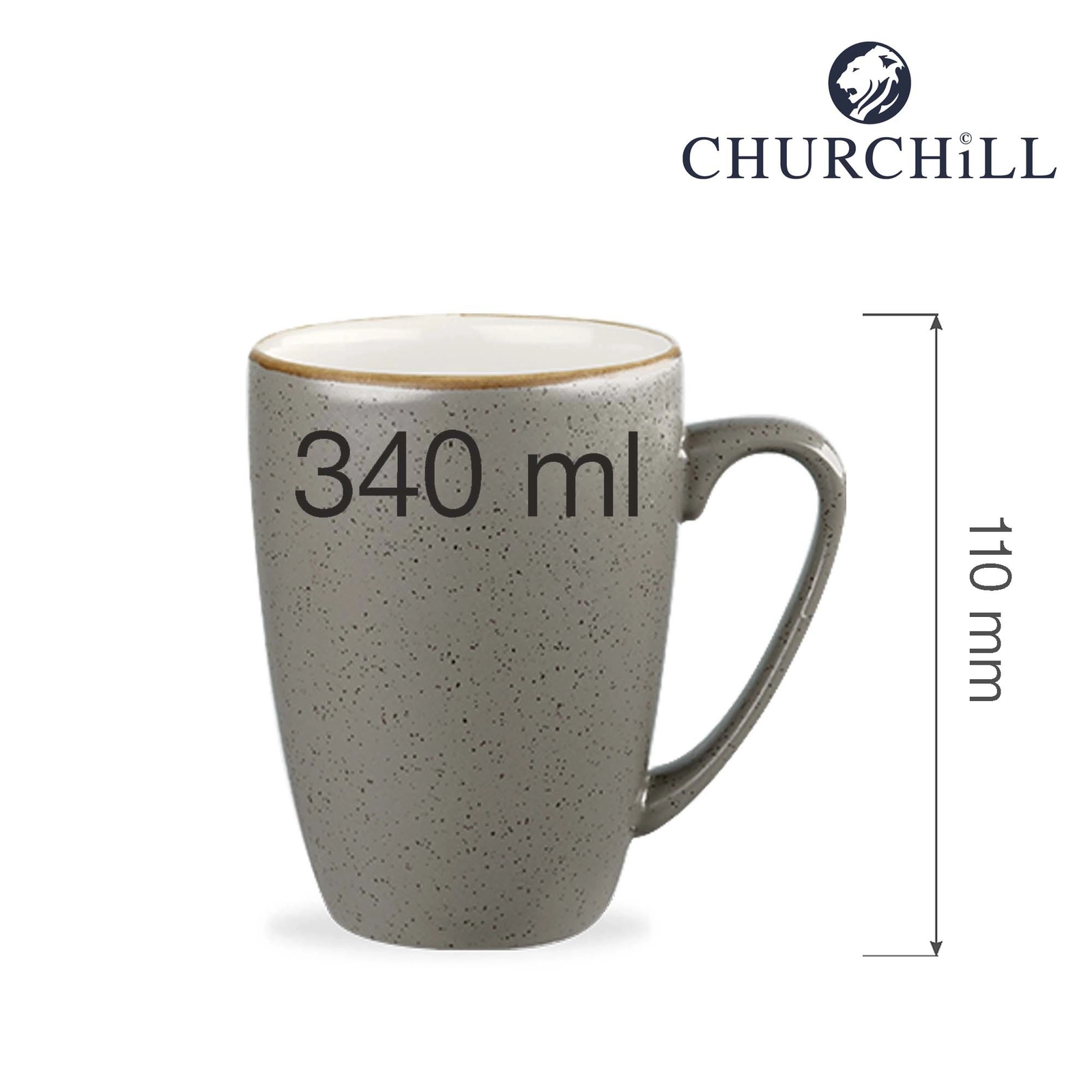 Kubek, 340 ml | CHURCHILL, Stonecast Peppercorn Grey