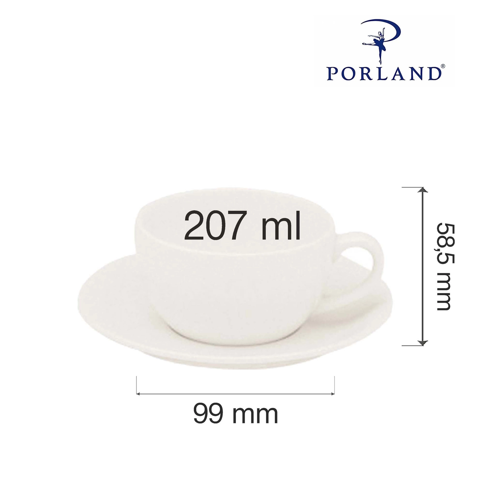Filiżanka elegancka, 207 ml | PORLAND, Dove