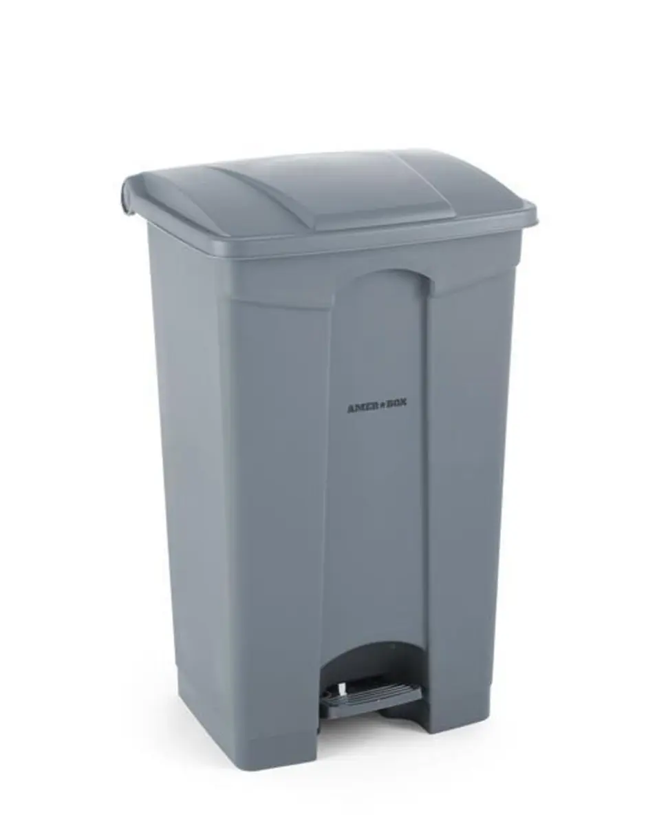 Pojemnik na odpady z pedałem, jasnoszary, 68 l, 490x410x660 mm | AMERBOX, 691151