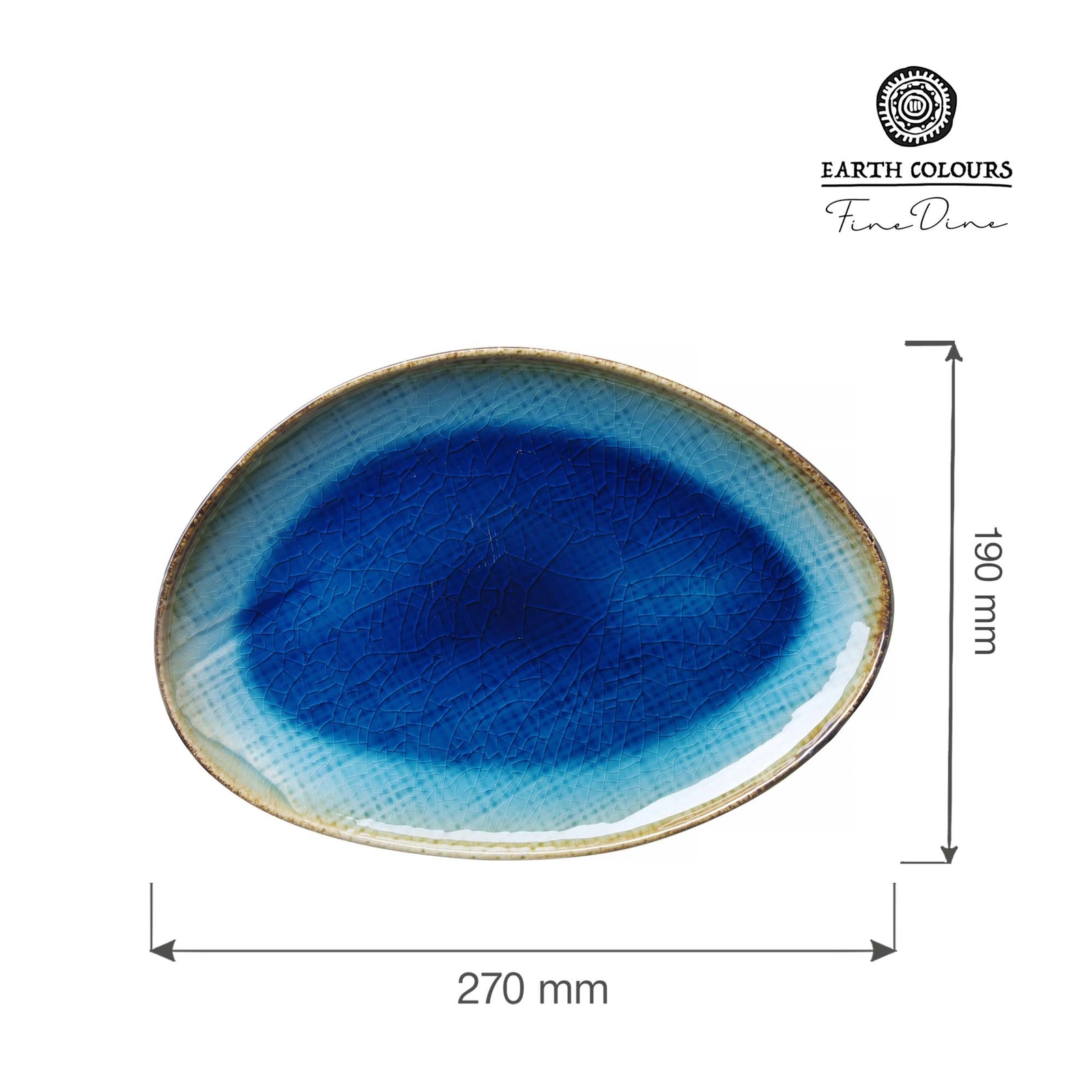 Talerz o organicznym kształcie, 270×190 mm | FINE DINE, Lazur