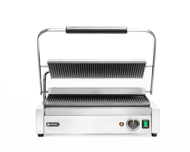 Grill kontaktowy, ryflowany, 2,7 kW, 230 V, 548×464×231 mm | HENDI, Panini XL