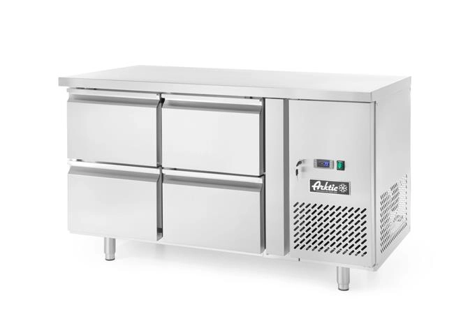 Stół chłodniczy z 4 szufladami i agregatem bocznym, 230V, 0,25 kW, 1360x700x858 mm | ARKTIC, 233764