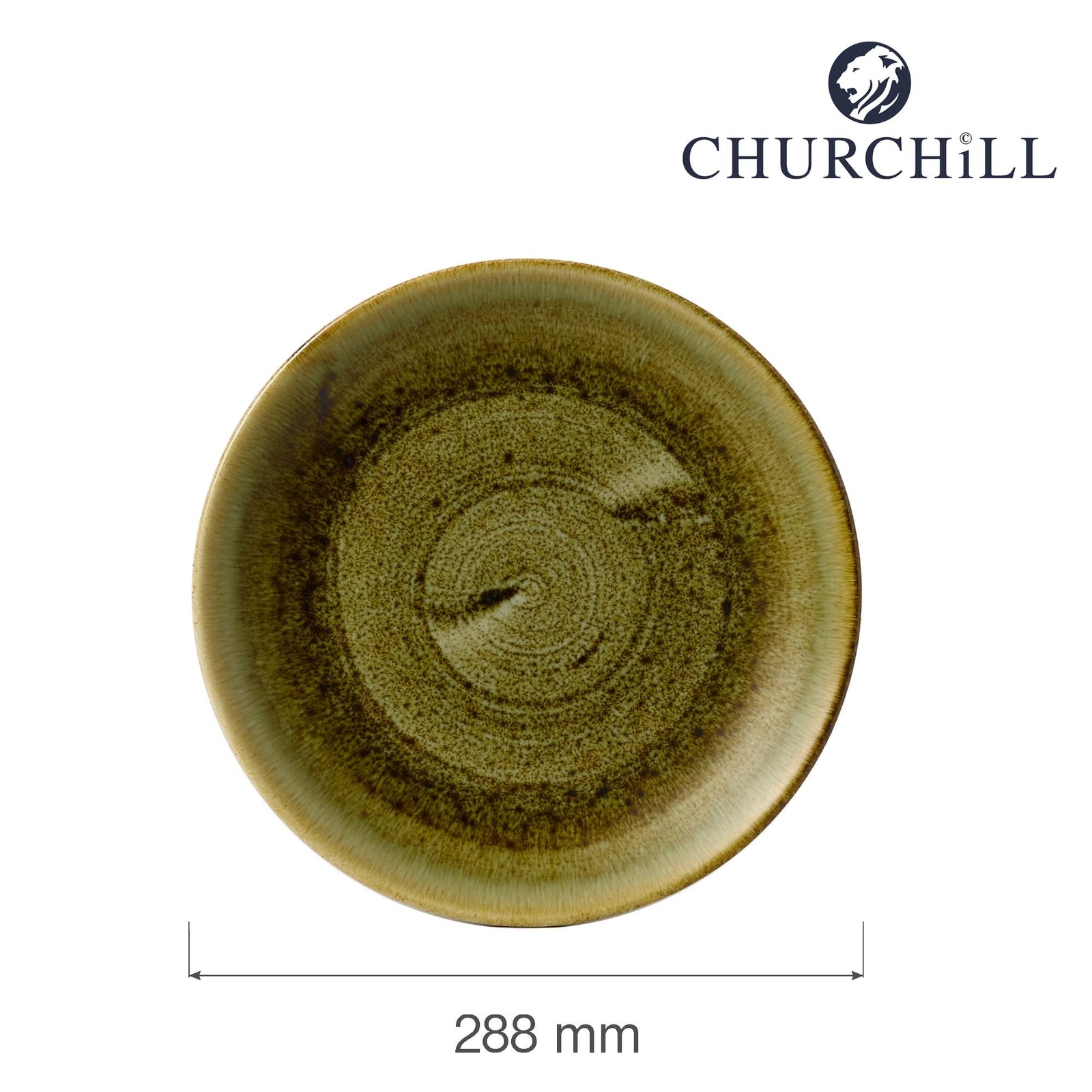 Talerz płytki, Ø288 mm | CHURCHILL, Stonecast Plume Green