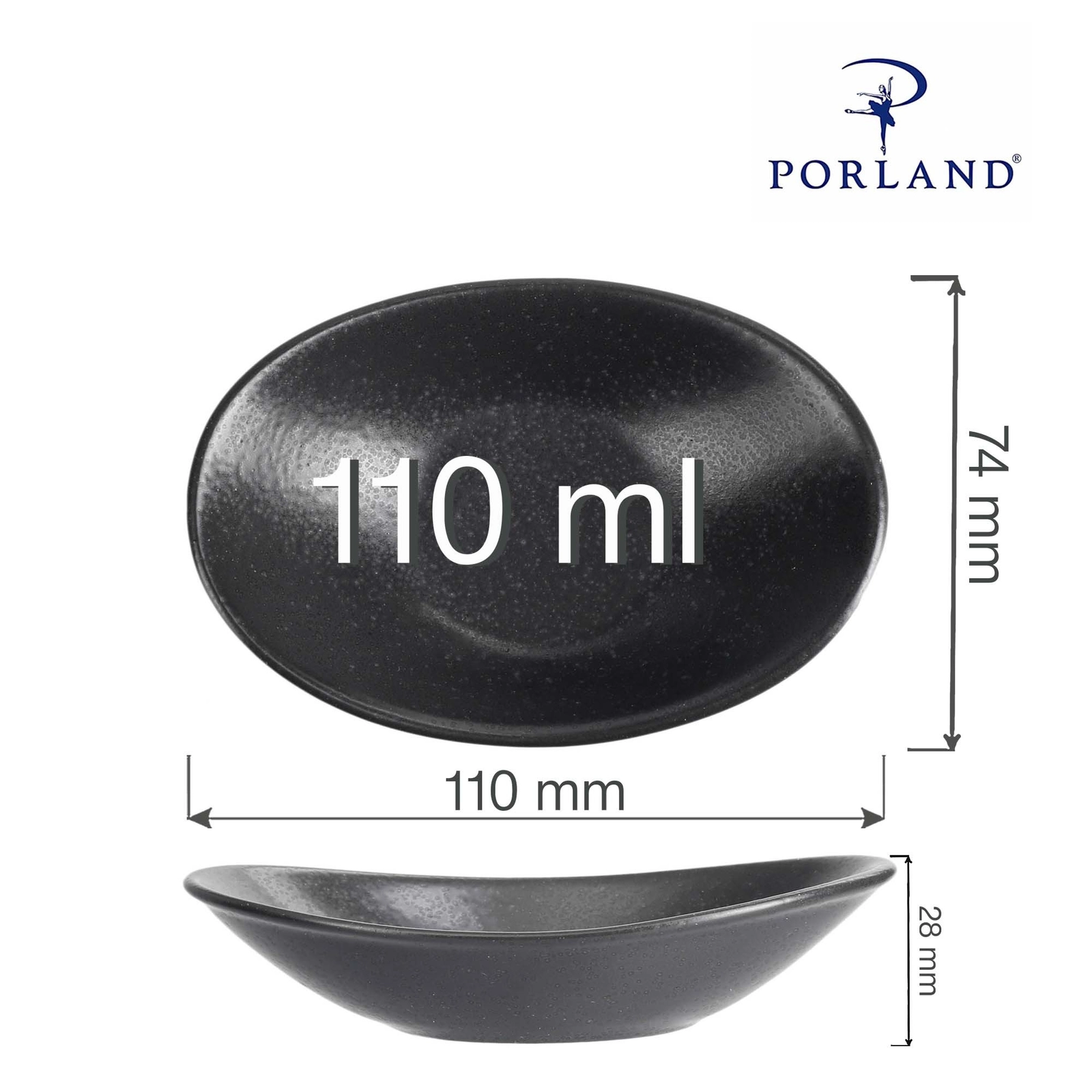 Mini naczynie owalne, Ø110 mm | PORLAND, Seasons Coal