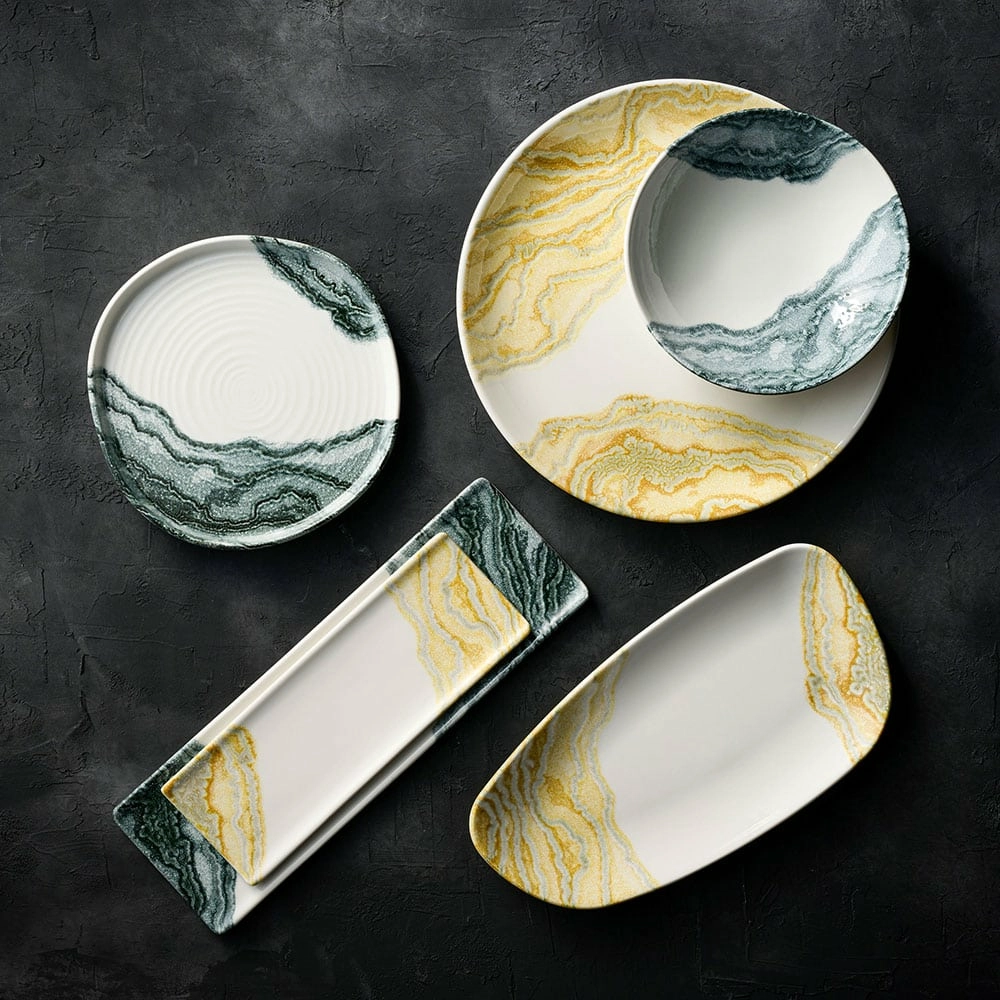 Talerz Geo szefa kuchni, 300×155 mm | CHURCHILL, Tide Gold