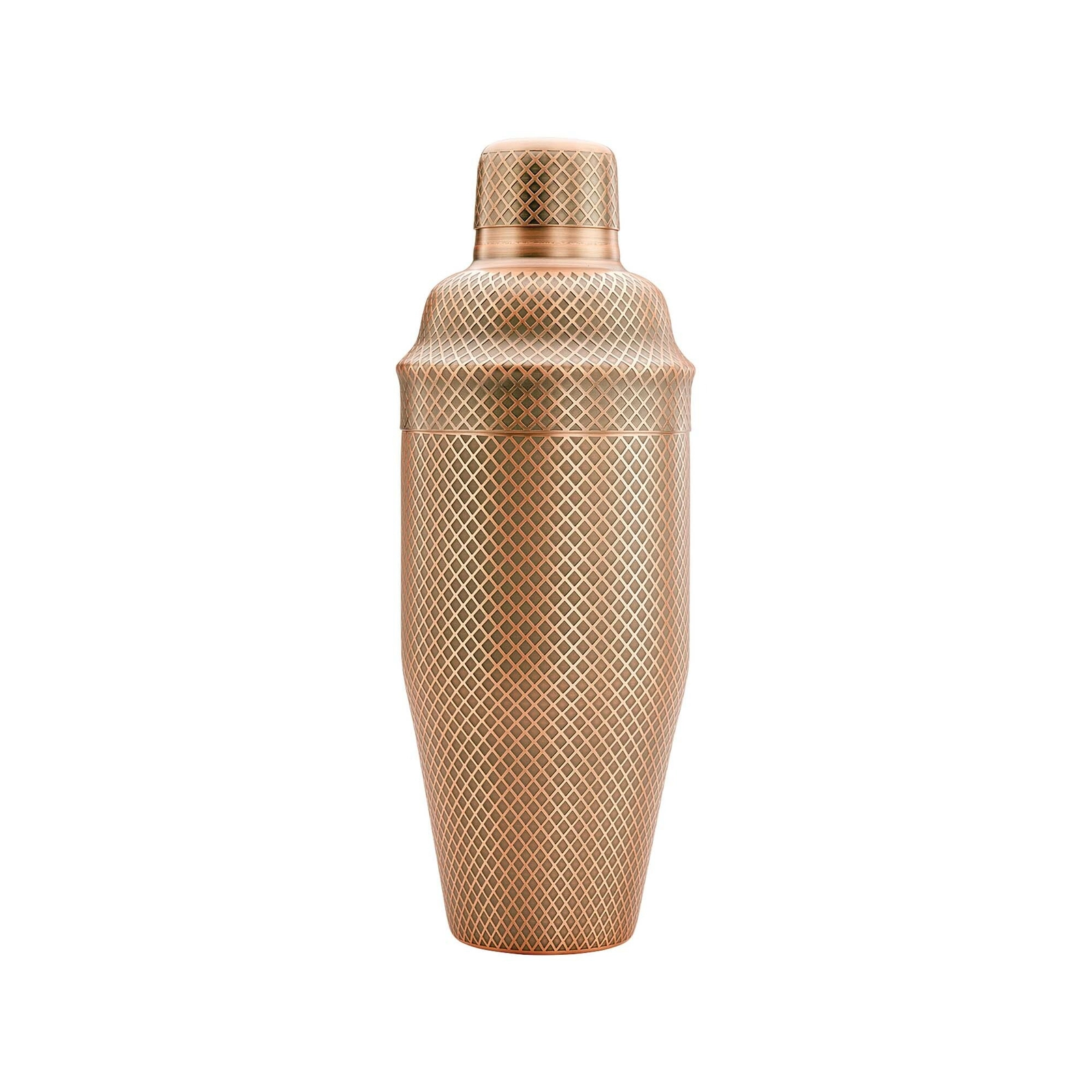Shaker barmański 3-częściowy w stylu japońskim Diamond Lettice, ze stali nierdzewnej, antyczna miedź, 700 ml | BARFLY, Diamond Lettice
