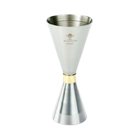 Jigger – miarka barmańska Slim Style, 30/60 ml, ze stali nierdzewnej ze złotą obwódką | BARFLY, M37096