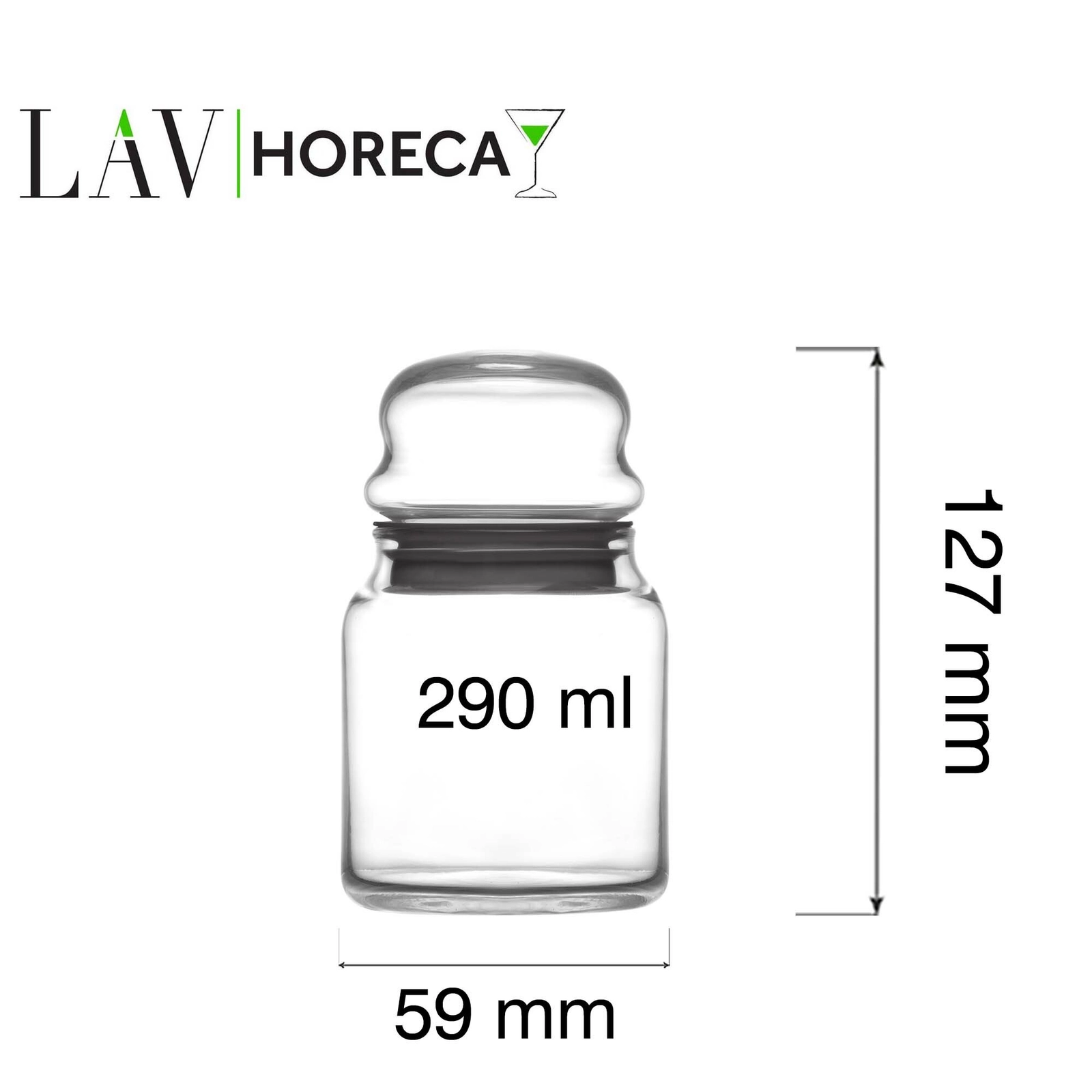 Słoik z pokrywką, 290 ml, przezroczysty | LAV, Phuket