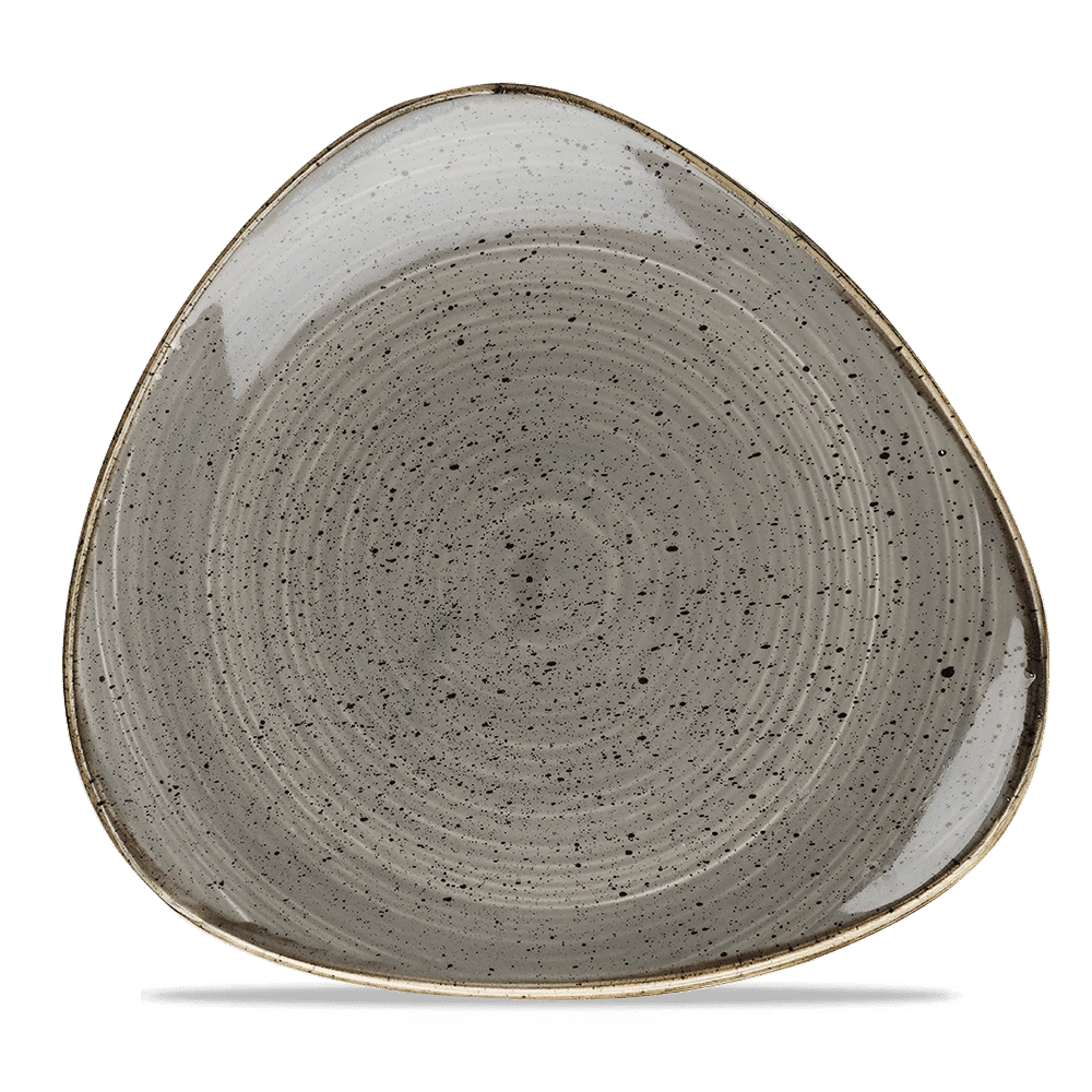 Talerz trójkątny, 229 mm | CHURCHILL, Stonecast Peppercorn Grey