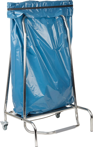 Stelaż na worek na śmieci 120 l z pedałem i kółkami | APS, 00580