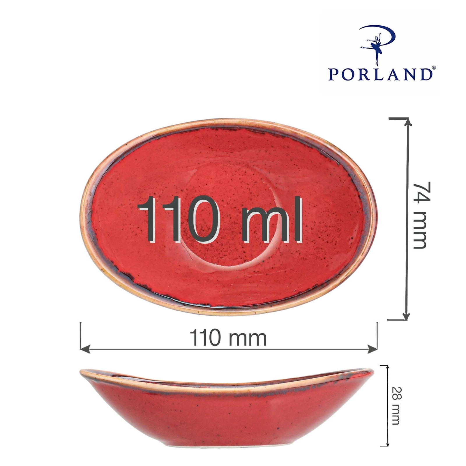 Mini naczynie owalne, 110 mm | PORLAND, Seasons Magma