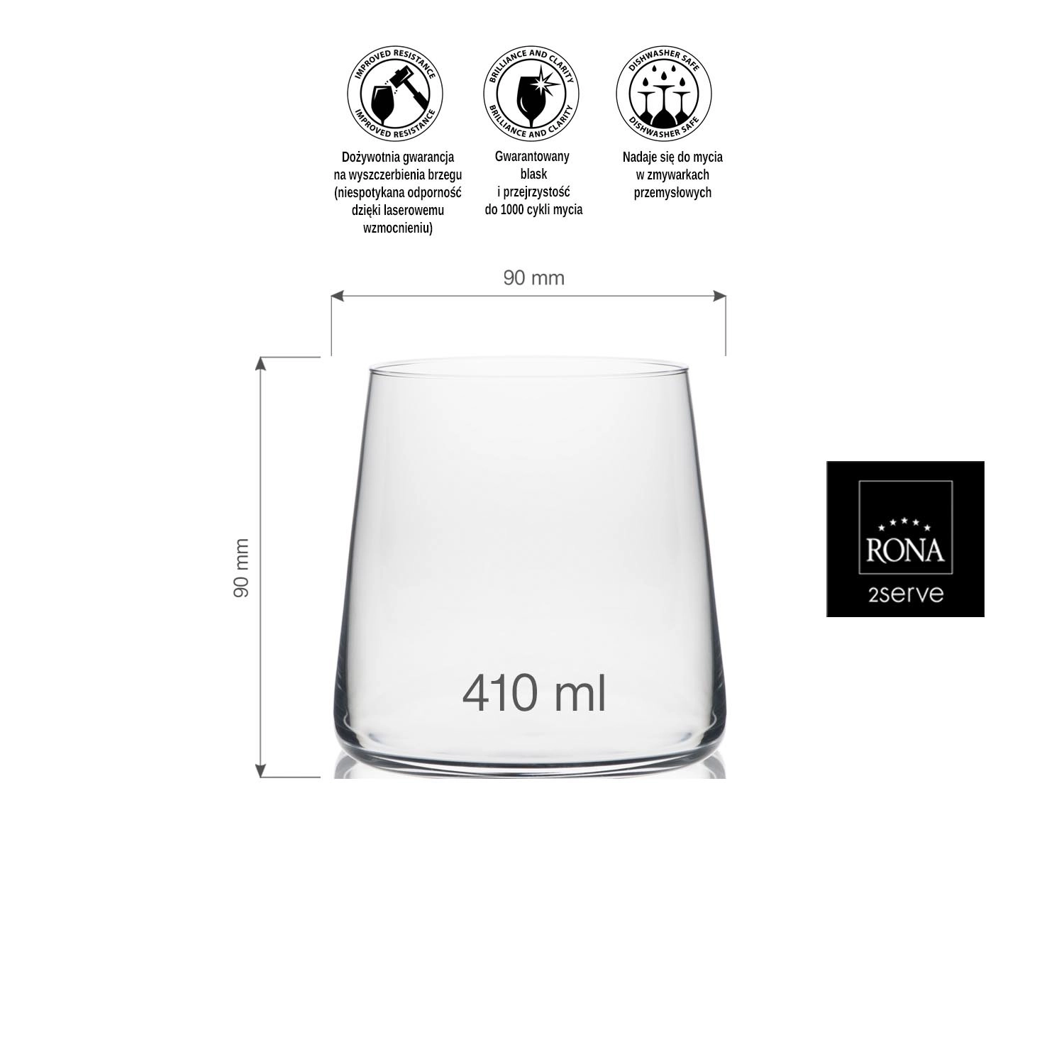 Szklanka niska, 410 ml | RONA, Mode