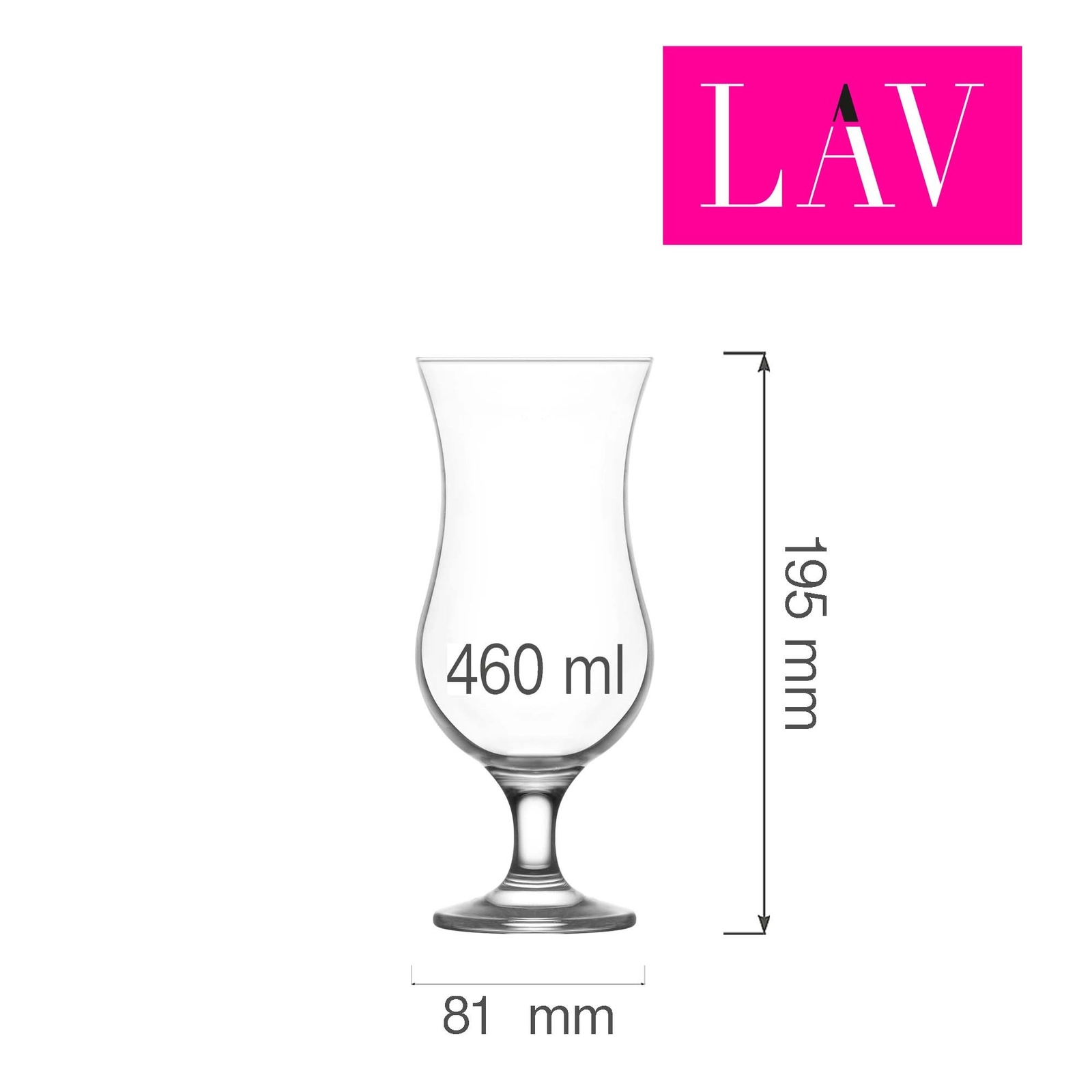 Kieliszek koktajlowy typu hurricane, 460 ml | LAV, Fiesta