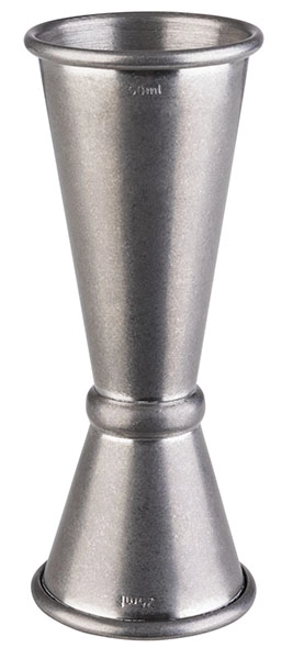 Miarka barmańska ze stali nierdzewnej, stalowa, antyczna | APS, 93355