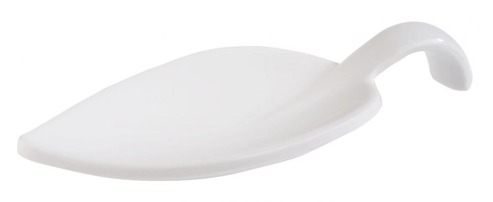 Łyżka przystawkowa z melaminy 100x45 mm, biała | APS, Leaf