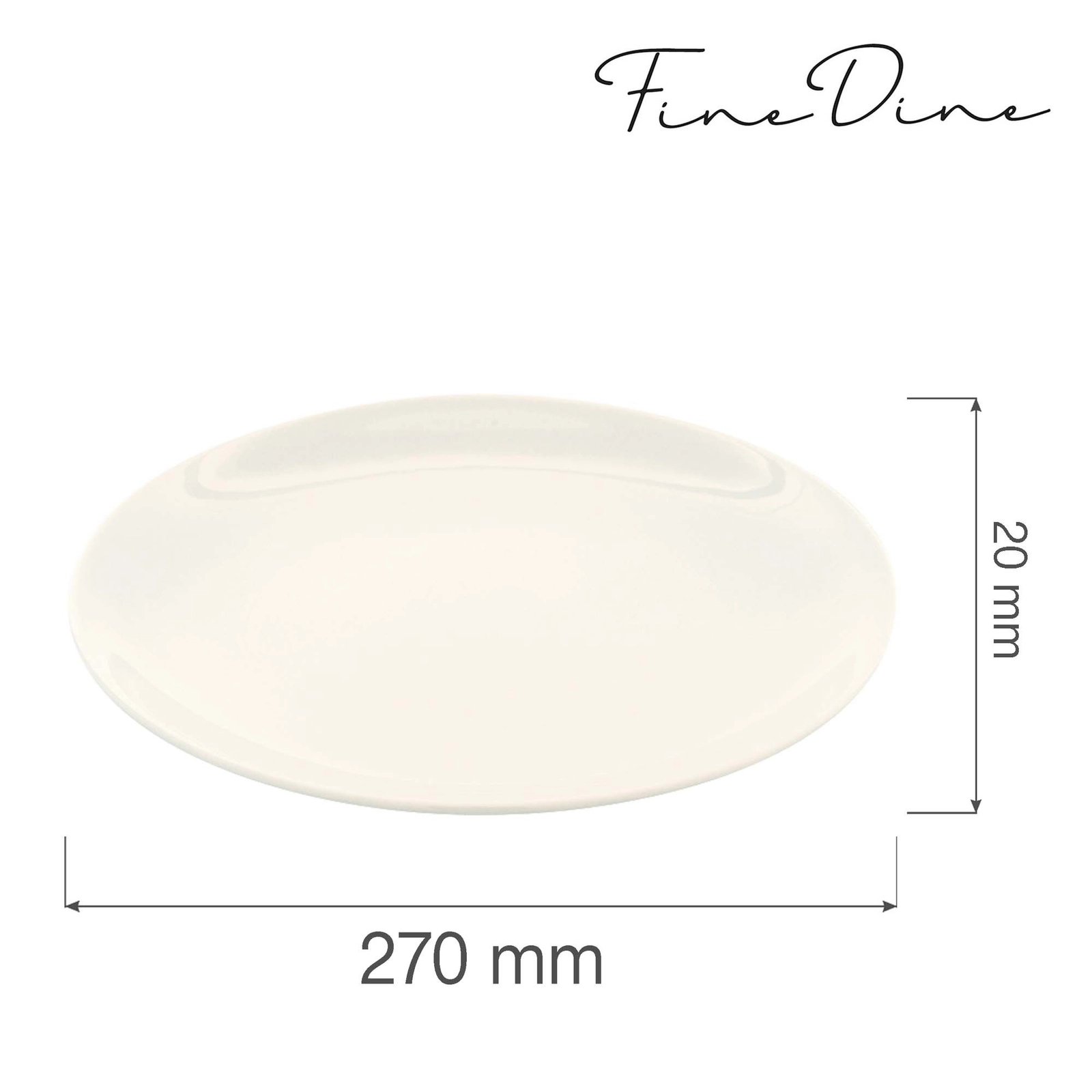 Talerz bez rantu, Ø270 mm | FINE DINE, Crema