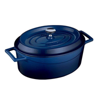 Garnek żeliwny owalny 250×310 mm, 7060 ml, niebieski | LAVA, 832059