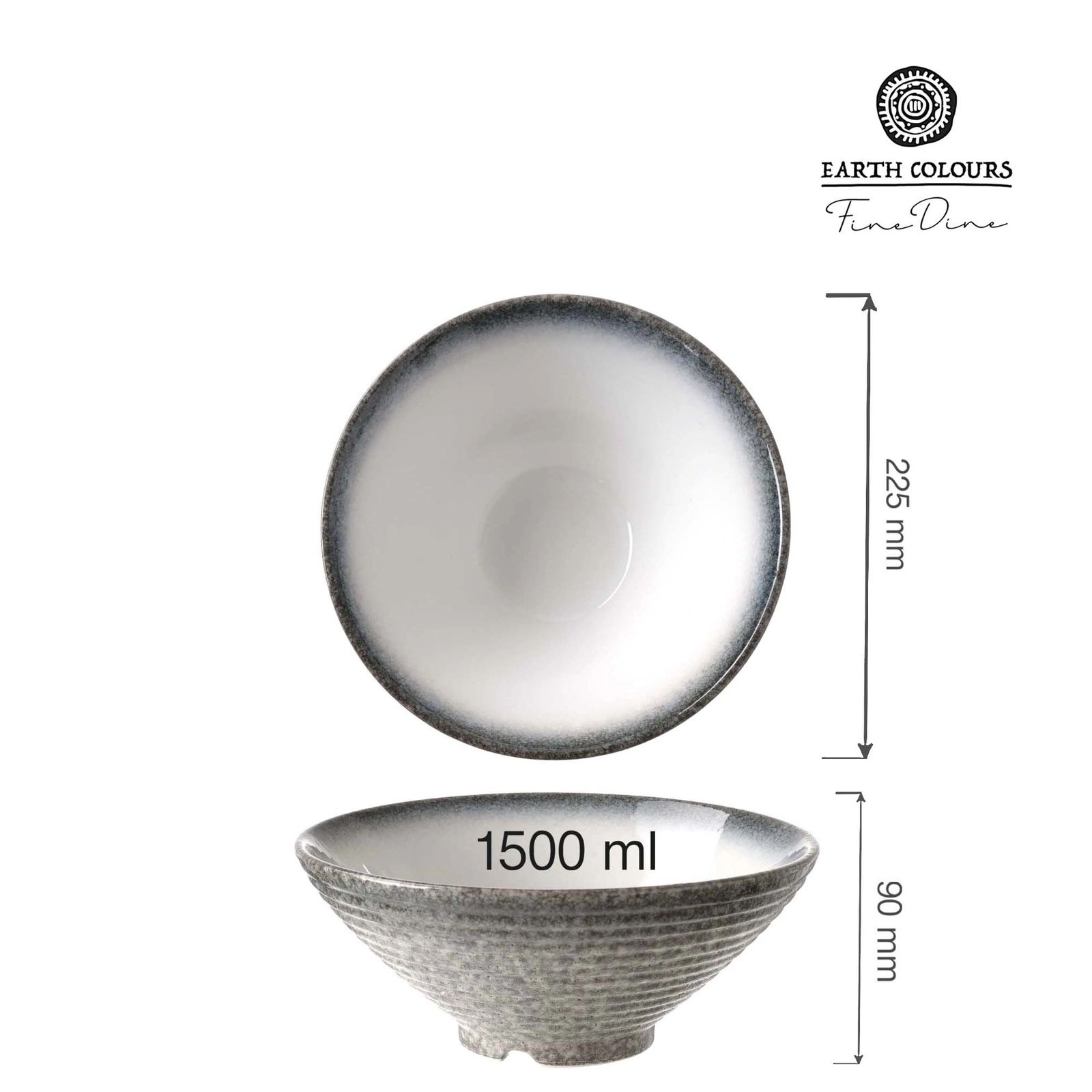 Miska stożkowa, Ø225 mm, 1500 ml, szara | FINE DINE, Silk