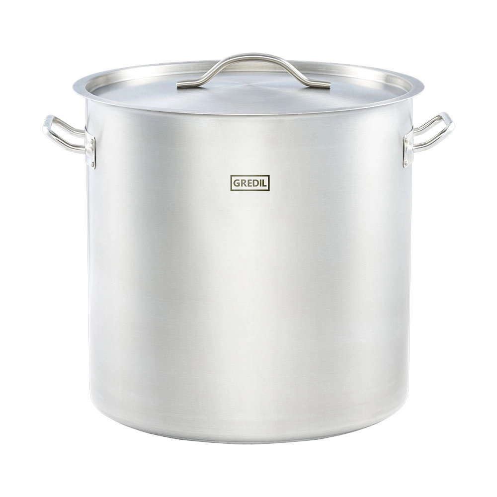 Garnek wysoki ze stali nierdzewnej z pokrywką, o średnicy 400 mm, 50.3 l | GREDIL, 011405