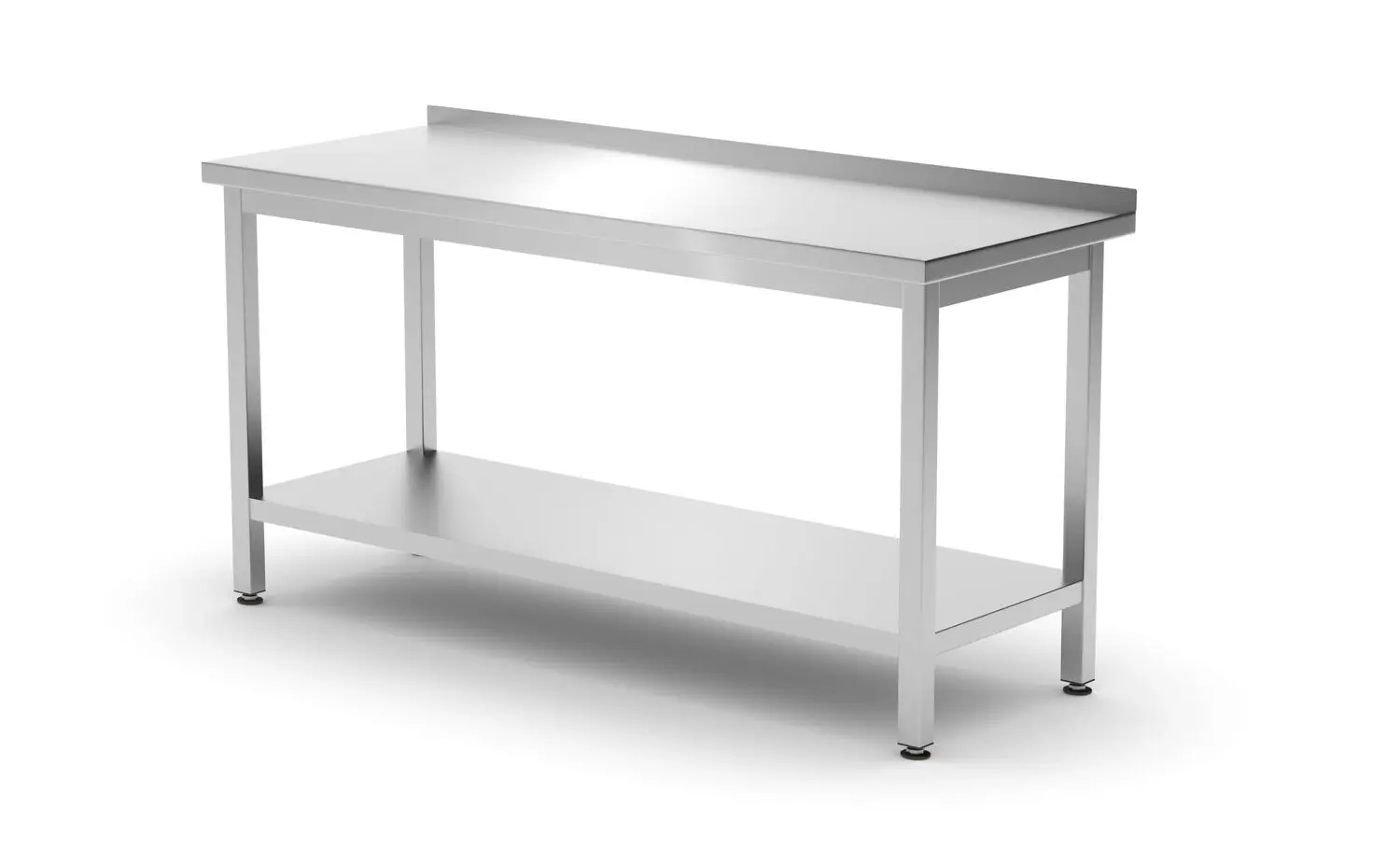Stół przyścienny z półką, skręcany, 1600x600x850 mm | HENDI, Kitchen Line