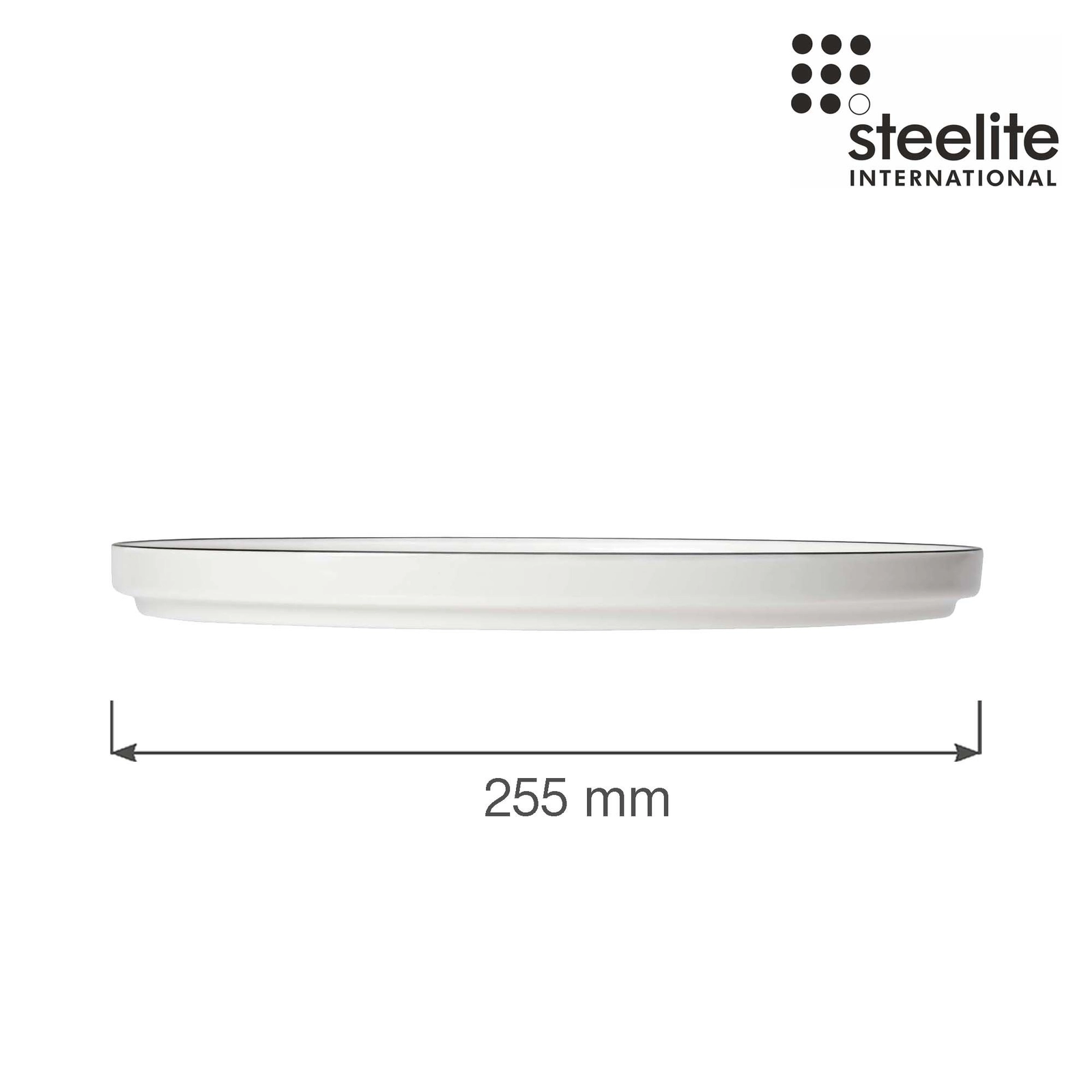Talerz z wysokim rantem, ⌀255 mm, kremowy | STEELITE, Asteria