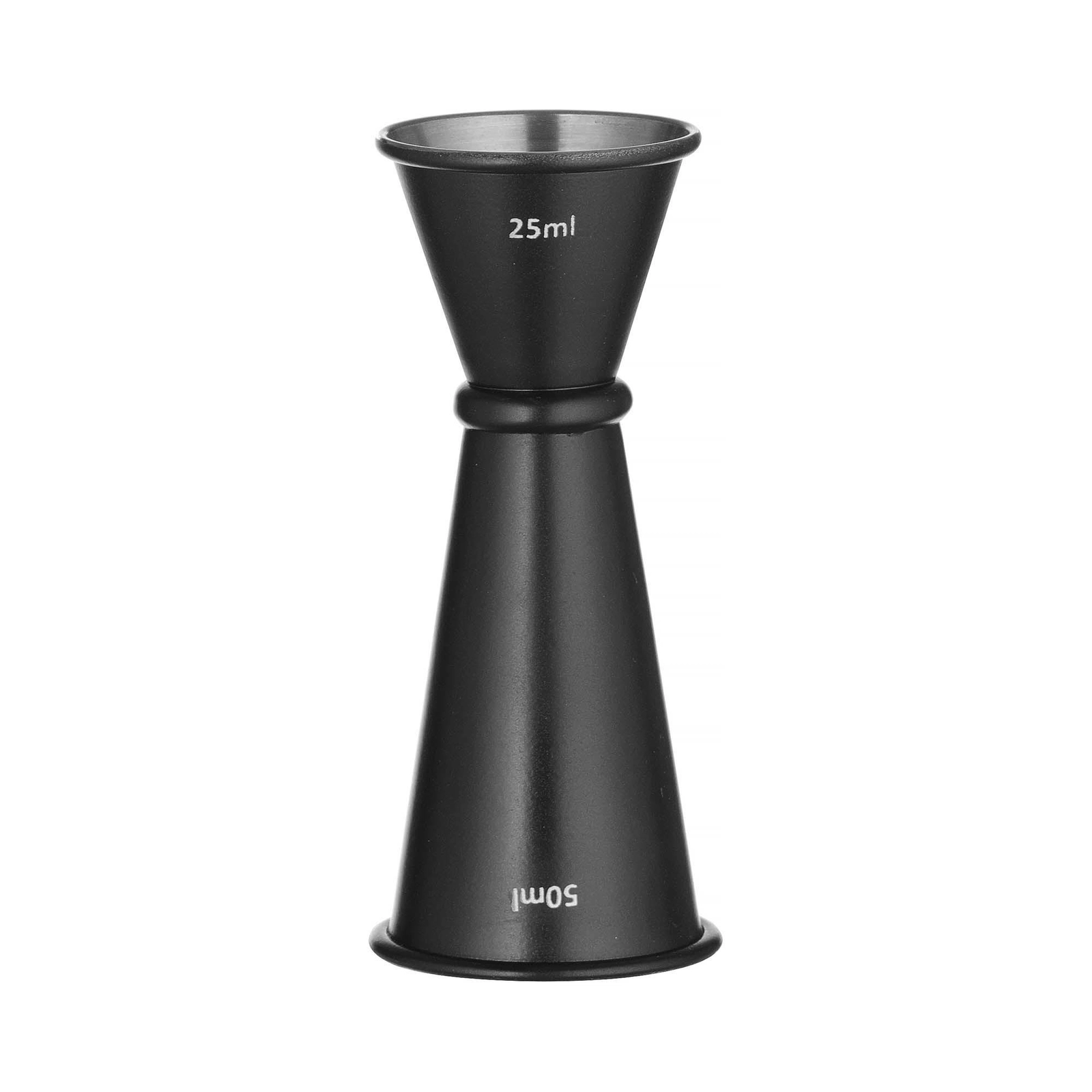 Jigger – miarka barmańska z pierścieniem, 25/50 ml, czarny, Ø45×110 mm | BAR UP, 596654