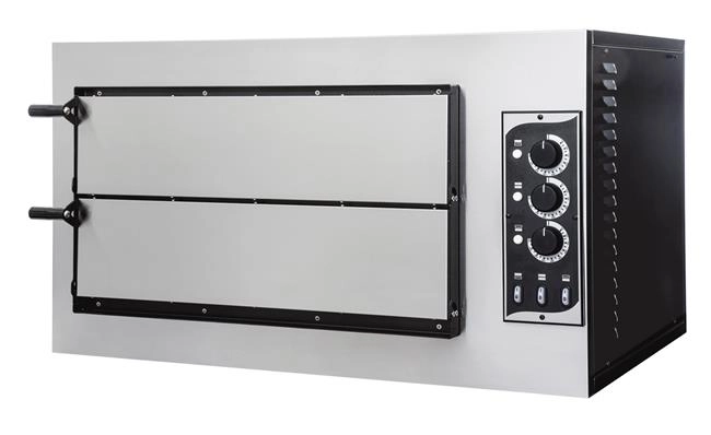 Piec do pizzy 2-komorowy, 400 V, 6,0 kW, 915x621x527 mm | PRISMAFOOD, Basic 2/50 Vetro