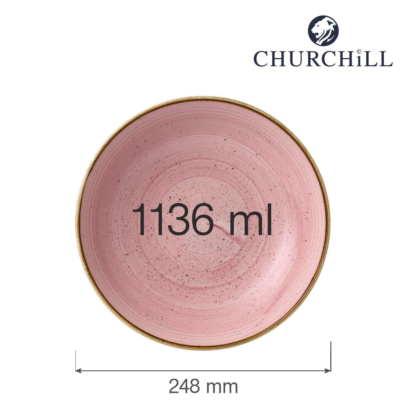 Miska coupe, Ø248 mm | CHURCHILL, Stonecast Petal Pink