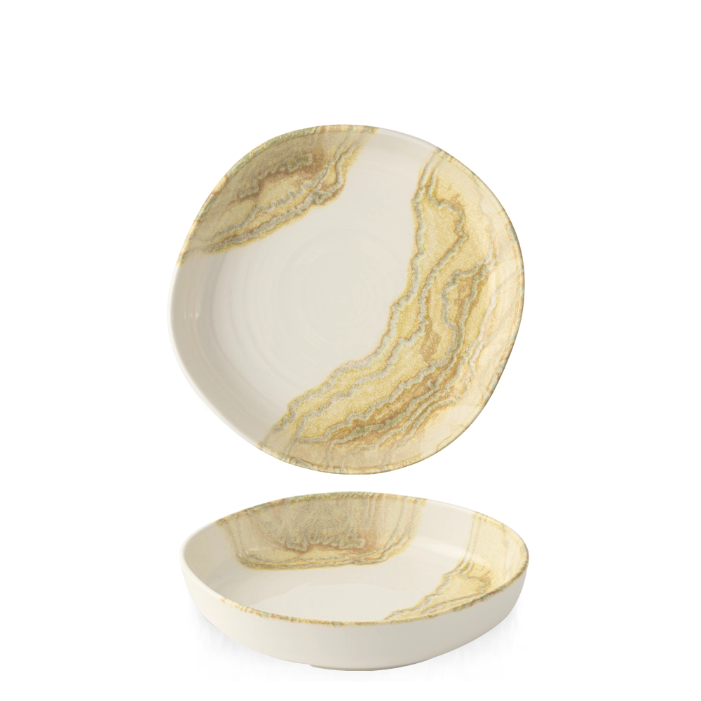 Misa z wysokim rantem o organicznym kształcie, Ø200 mm | CHURCHILL, Tide Gold