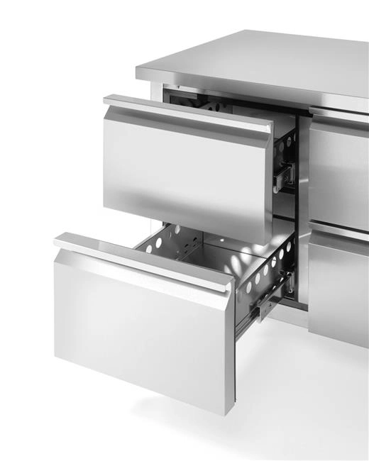 Stół chłodniczy z 4 szufladami i agregatem bocznym, 230V, 0,25 kW, 1360x700x858 mm | ARKTIC, 233764