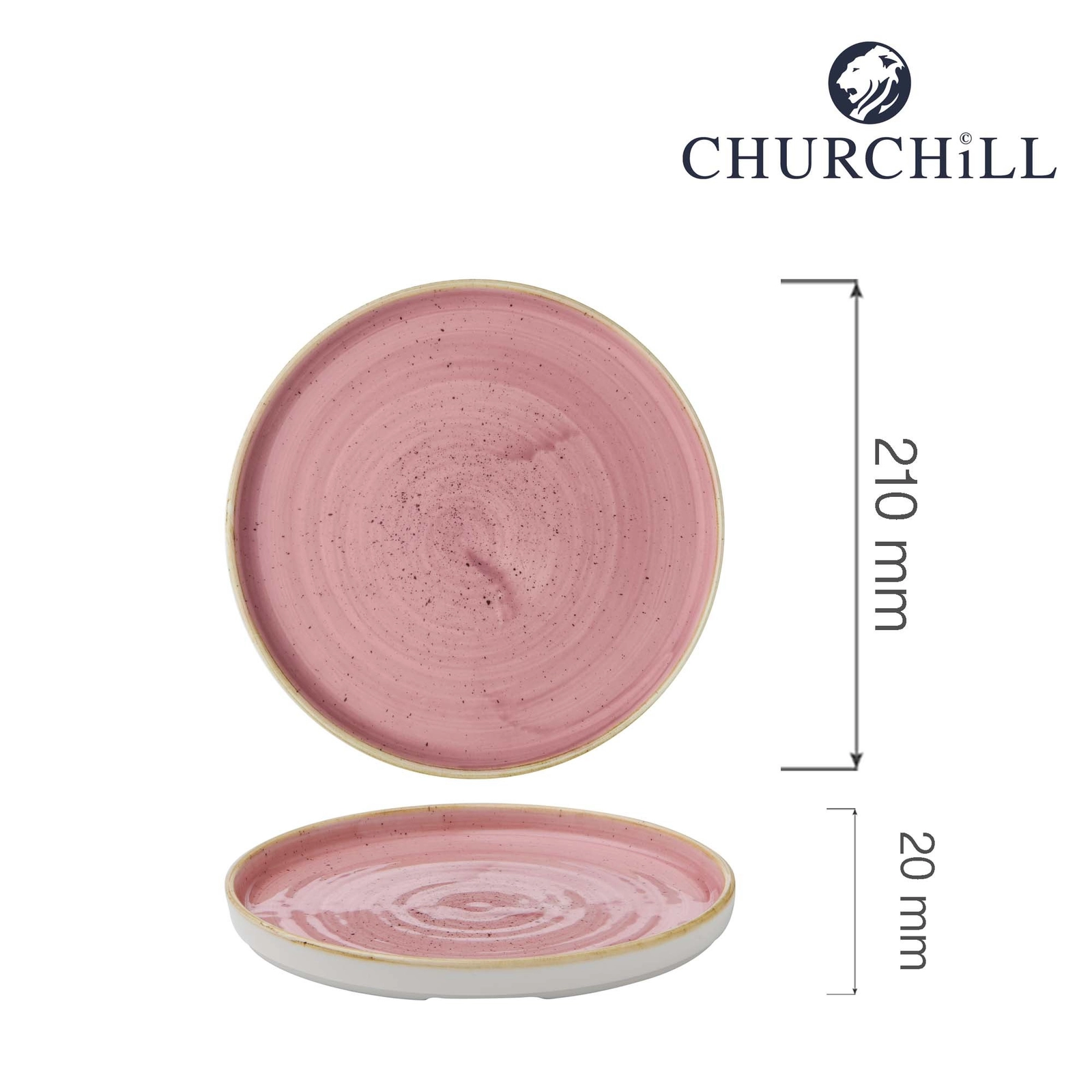Talerz z wysokim rantem Petal Pink, Ø210 mm | CHURCHILL, Stonecast Petal Pink