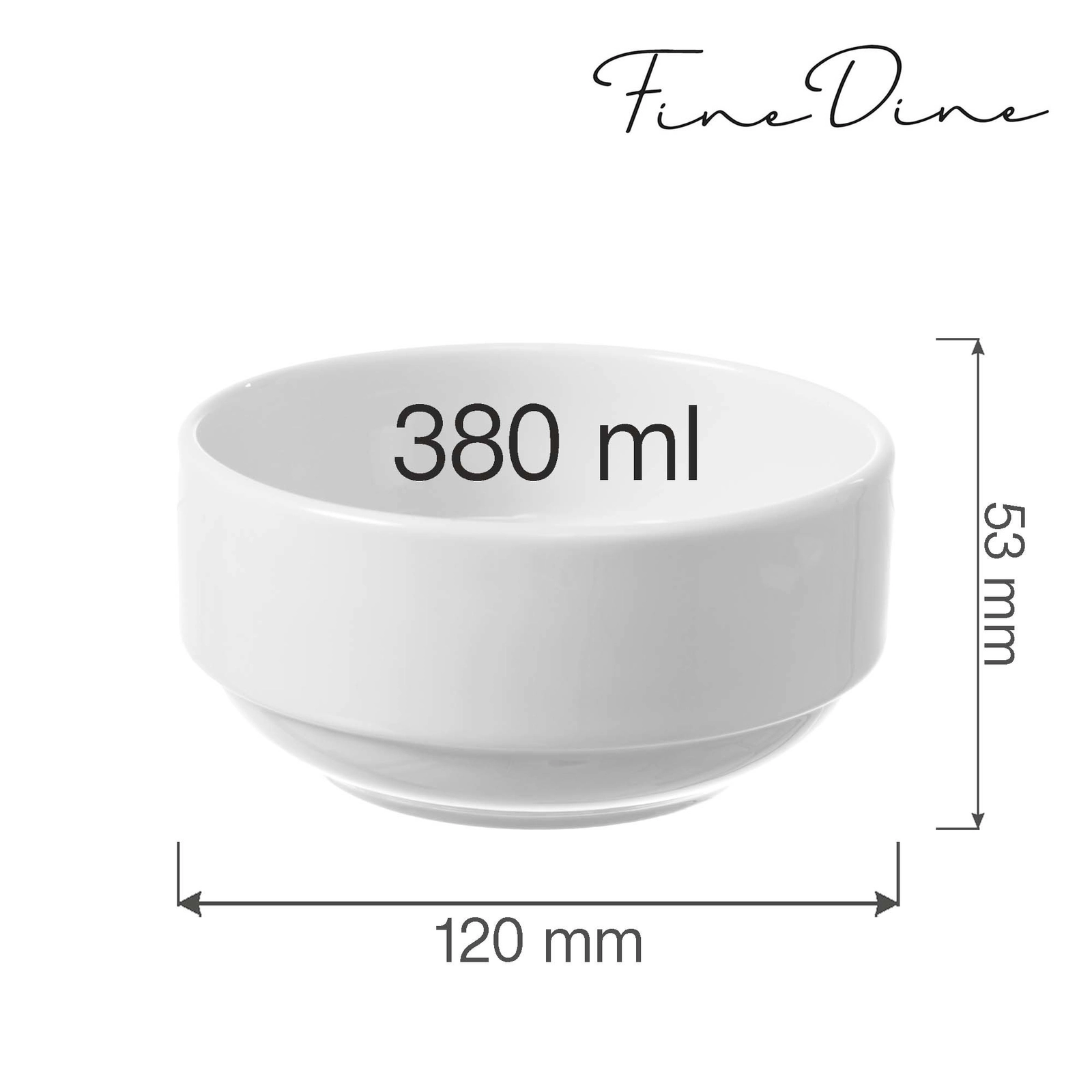 Miska sztaplowana, 380 ml, Ø120 mm | FINE DINE, Bianco