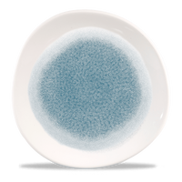 Talerz płytki o organicznym kształcie, Ø286 mm | CHURCHILL, Raku Topaz Blue