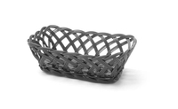 Koszyk pleciony, prostokątny, 225x150x65 mm, czarny | HENDI, 426241