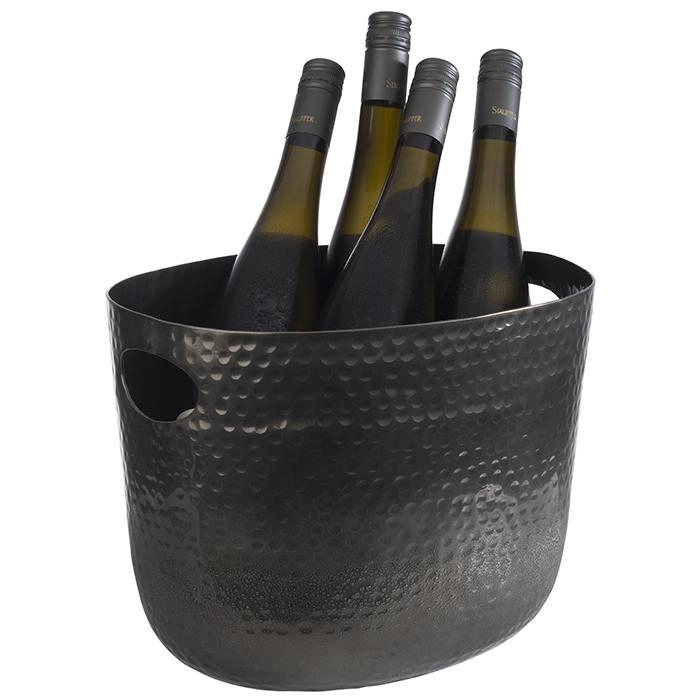 Schładzacz do wina/szampana 7 l, 300x235x230 mm, z aluminium młotkowanego, szary | APS, 36112
