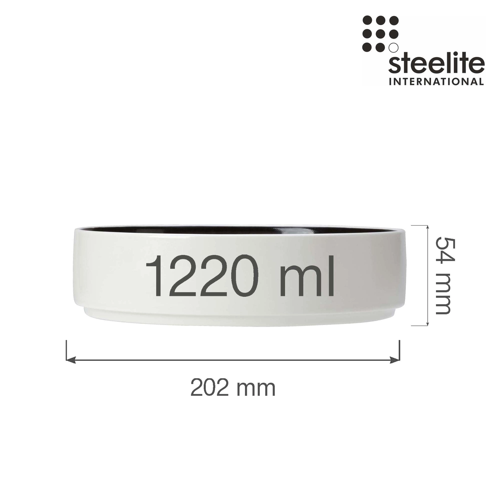 Taca okrągła, ⌀202 mm, czarna | STEELITE, Nyx