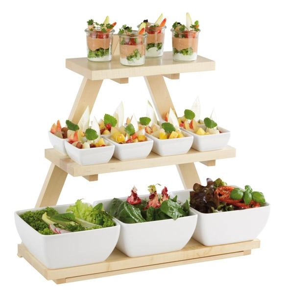 Stand bufetowy z drewna klonowego 530x210x500 mm | APS, Triangle