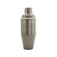Shaker barmański 3-częściowy w stylu japońskim Diamond Lettice, ze stali nierdzewnej, czarny, 700 ml | BARFLY, Diamond Lettice
