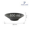 Talerz głęboki, Ø200 mm, 650 ml | PORLAND, Seasons Coal