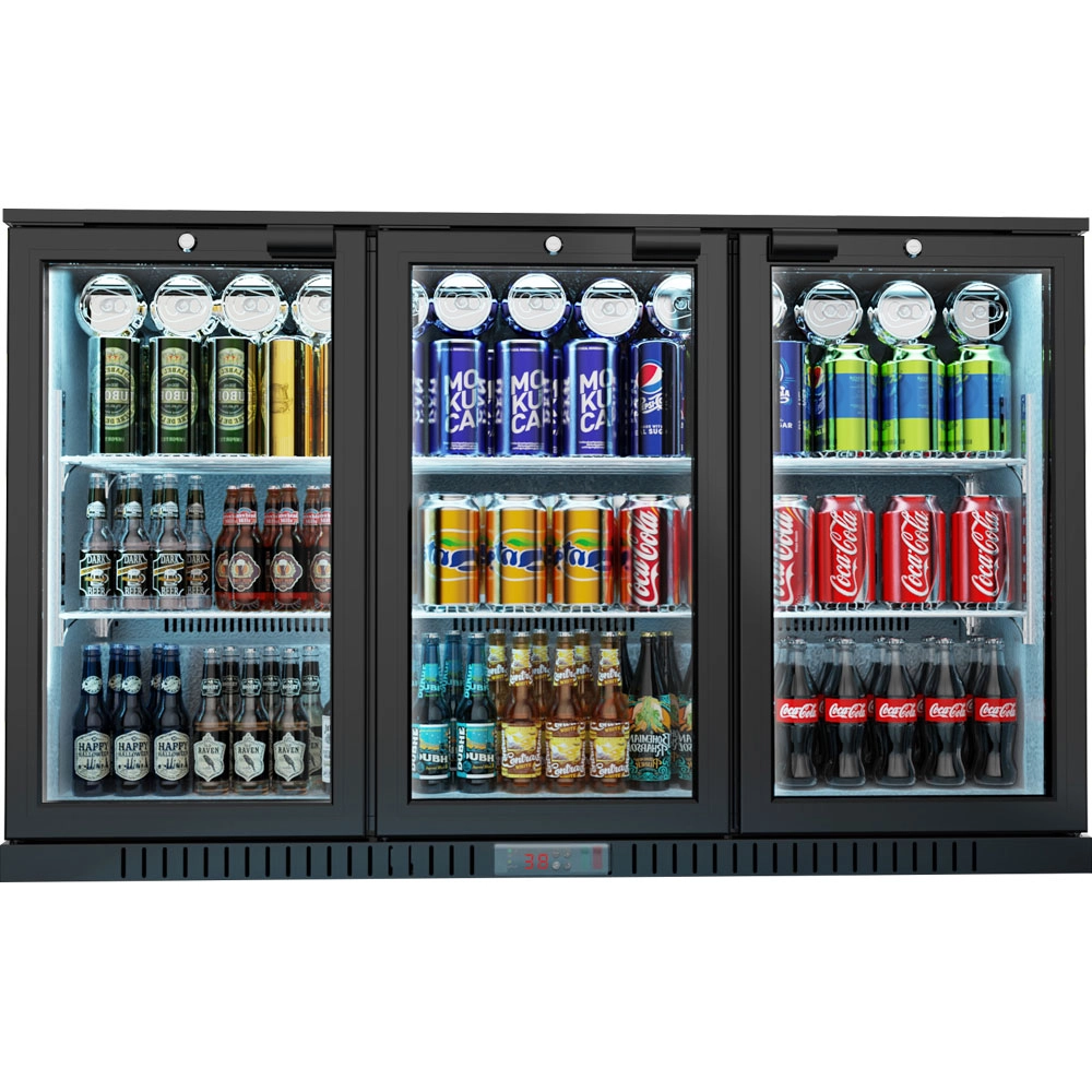 Barowa witryna chłodnicza 3-drzwiowa, 308 l, 1350x530x835 mm | STALGAST, 882323