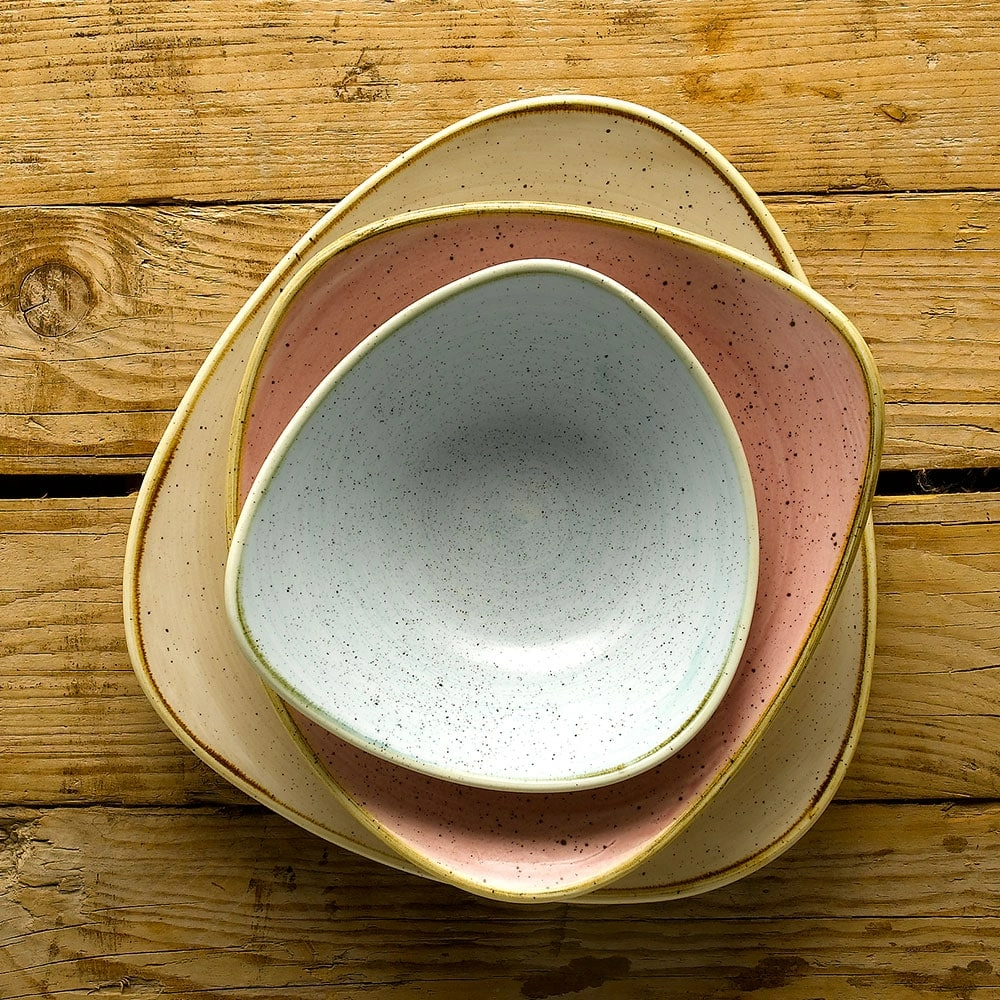 Miska trójkątna, Ø235 mm, 600 ml | CHURCHILL, Stonecast Petal Pink