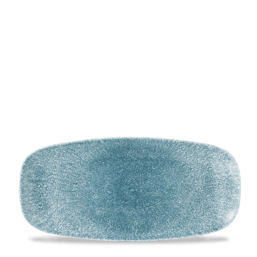 Talerz podłużny, 269x127 mm | CHURCHILL, Raku Topaz Blue