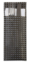 Etui na sztućce 240x90 mm z tworzywa sztucznego, zestaw 6 szt., srebrnoszare | APS, 60551