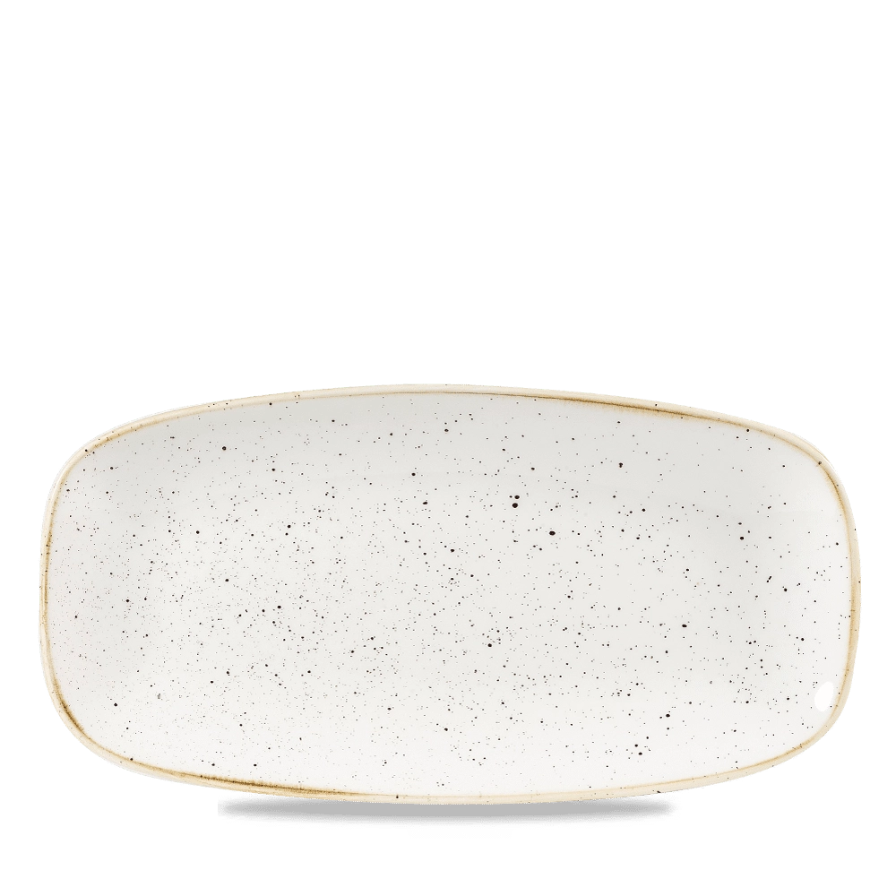 Talerz podłużny szefa kuchni, 300×130 mm | CHURCHILL, Stonecast Barley White