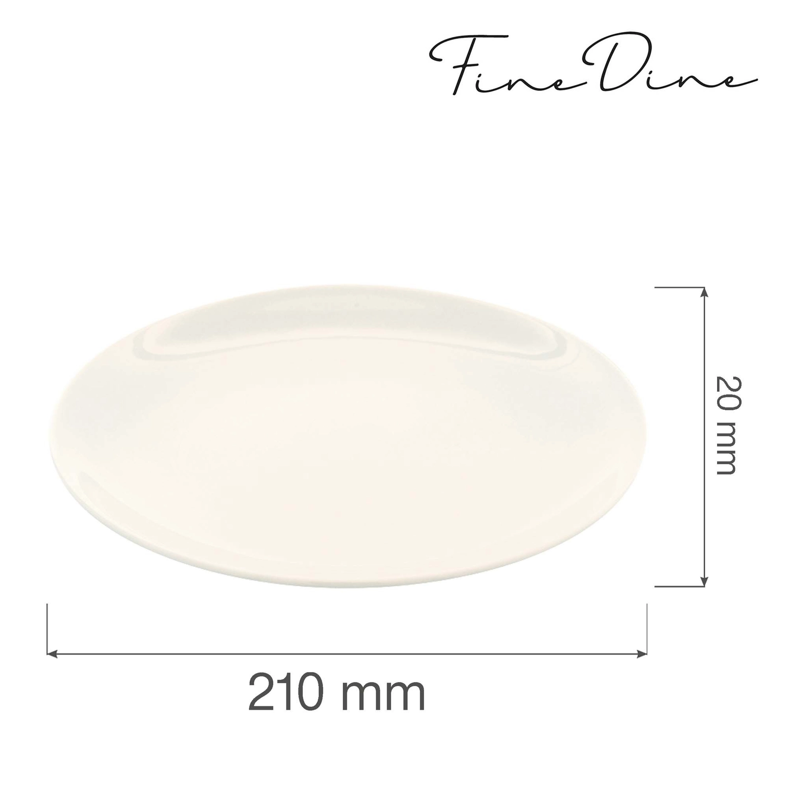 Talerz bez rantu, Ø210 mm | FINE DINE, Crema