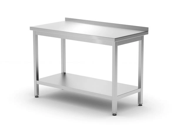 Stół przyścienny z półką – skręcany, 1200x600x850 mm | HENDI, Kitchen Line
